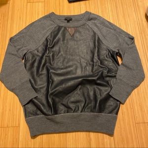 J.Crew Collection leather front sweater